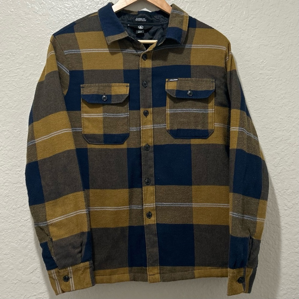 Volcom Brickstone Lined Flannel Long Sleeve Shirt Jacket, size M